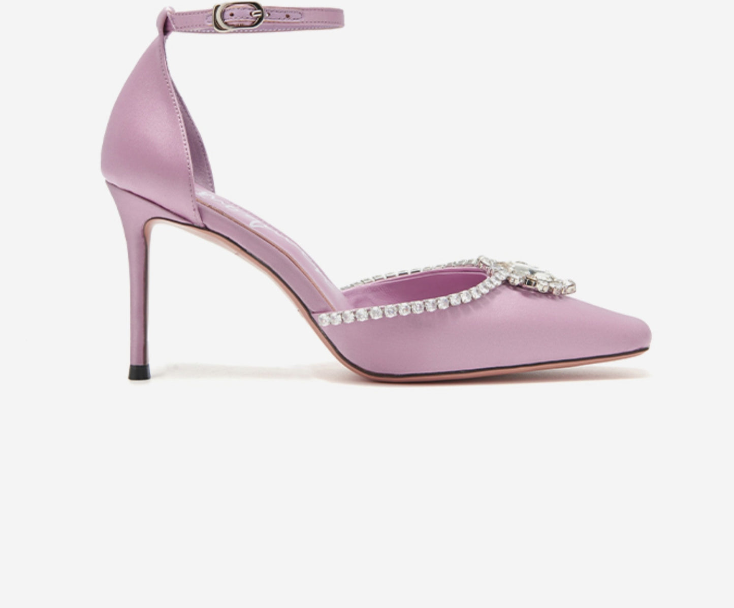 SHOESZOOO French Ankle Strap Stiletto Square Toe Crystal High Heels - MYSELF.