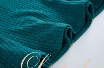 Le Palais Blue Knit Comfortable  Cardigan Mermaid Skirt Set-NIK