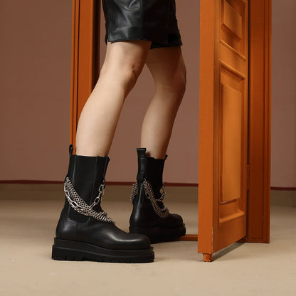 B-FEI Short Black Platform Boots-NYM.
