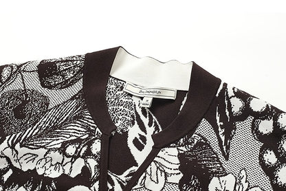 ZHUCHONGYUN spring's knit jacquard loose cross-collared jacket--SHARU.