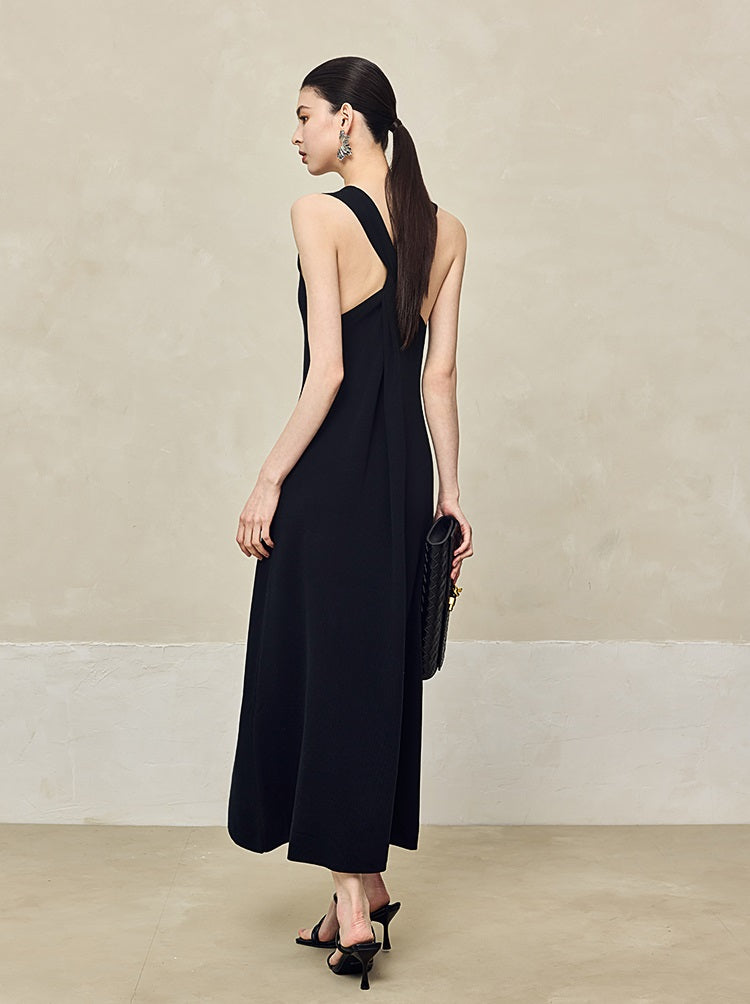 HECO Back Cross Midi Sleeveless Dress - SAVIOR.