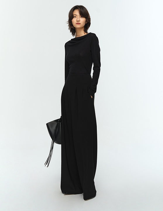 COMME MOI Lu Yan Designer's new commuter acetic high-waisted double-pleated wide-leg pants - MARD.