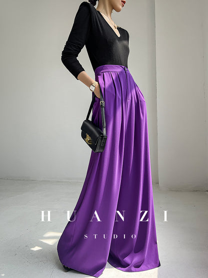 Huanzi custom summer straight  high-waist wide leg pants - Ihea