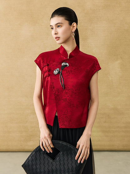 HECO Chinese Acetate Jacquard Short Sleeve Shirt - NIBE.