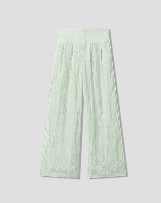 COMME MOI high-waisted pressed pleated wide-leg pant - TOBIAS.