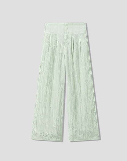 COMME MOI high-waisted pressed pleated wide-leg pant - TOBIAS.