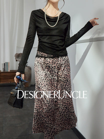 DGU |Black Sexy Lace Splicing Light Luxury Temperament Knitted Top - Brian.