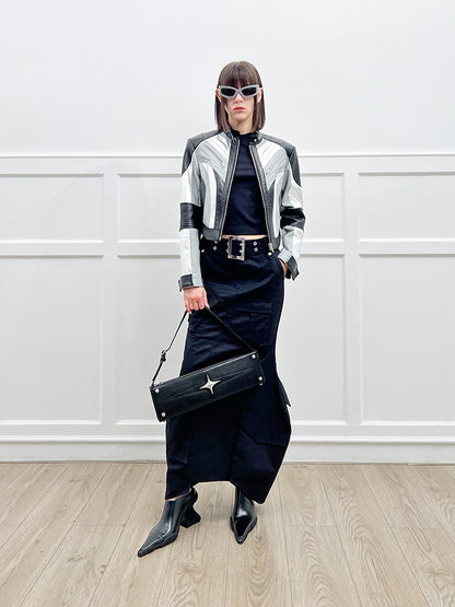 ANNAKIKI  geometric split workwear style skirt - JIHYO.