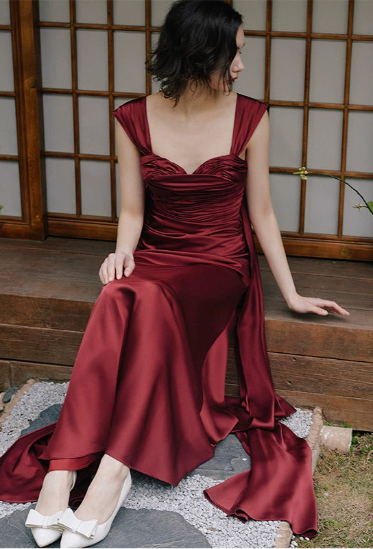 GOUDIN Toast bridal light high-end satin dress -OLGA.