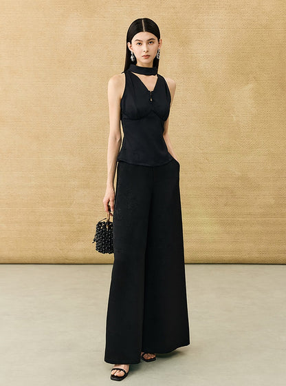 HECO Chinese Acetate V-Neck Waist Small Vest Top - ZEPH.