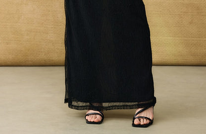 HECO Chinese style wrinkle elastic age-reducing temperament Skirt- ELLA.
