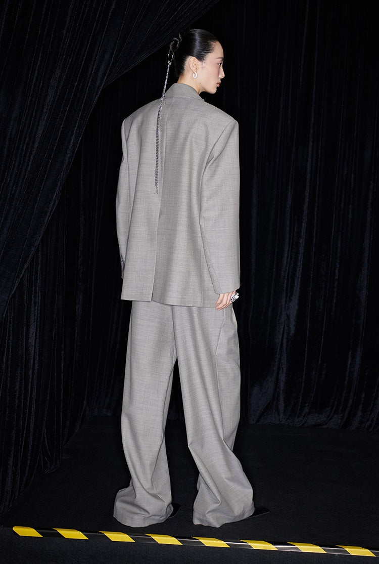 M essential Mackay designer skinny wool orchid crystal lamp tassel bead suit - TONY.