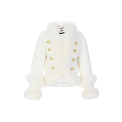 FAME embroidered fox fur cropped jacket - FELIX