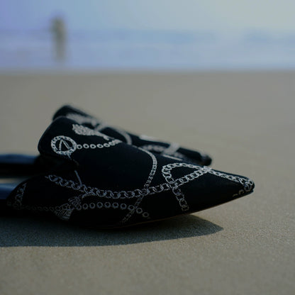 B-FEI French embroidered half-flip flats mules - PENDE.
