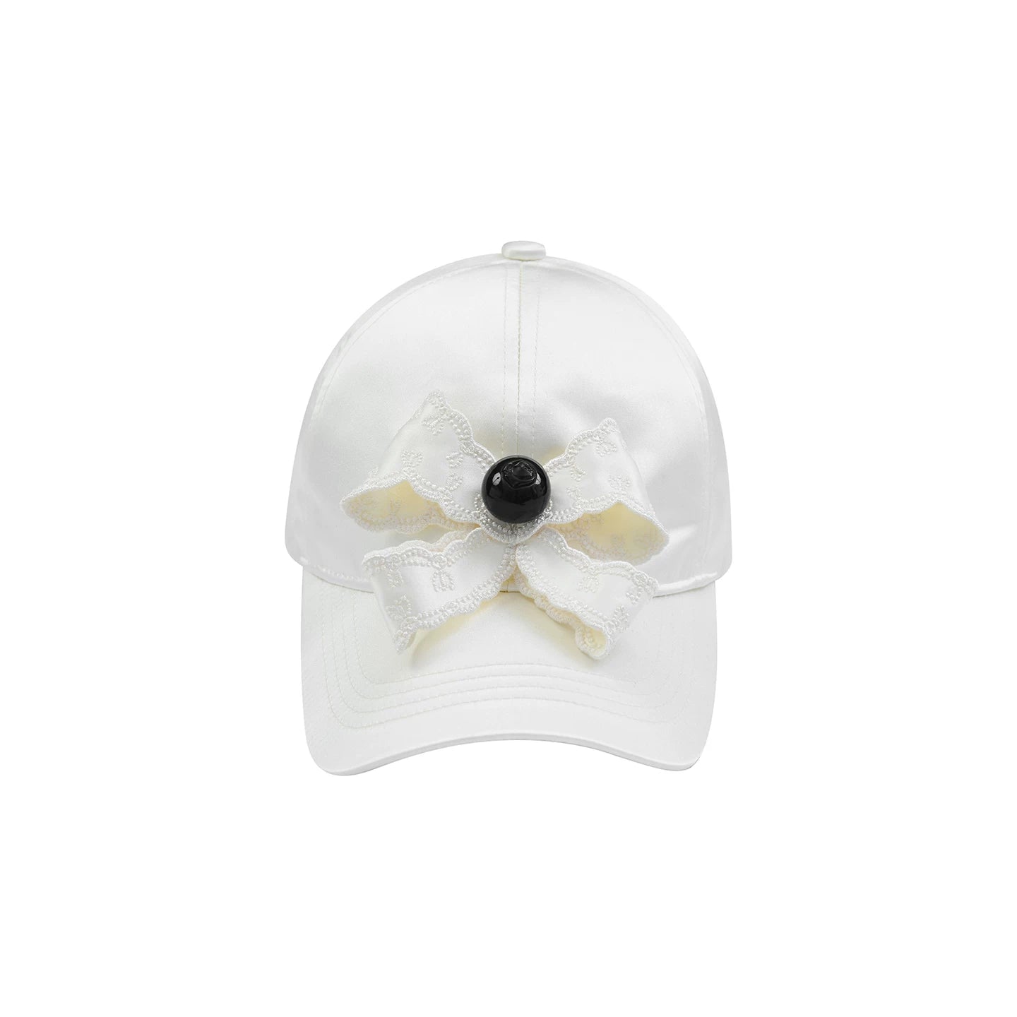 FAME White satin bow hat - HARPER