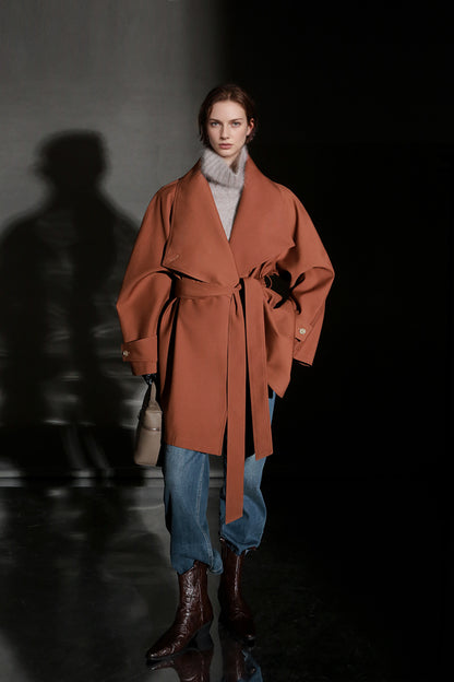 PIAOIN Silhouette design short windbreaker women's luxury jacket commuter-JEAN