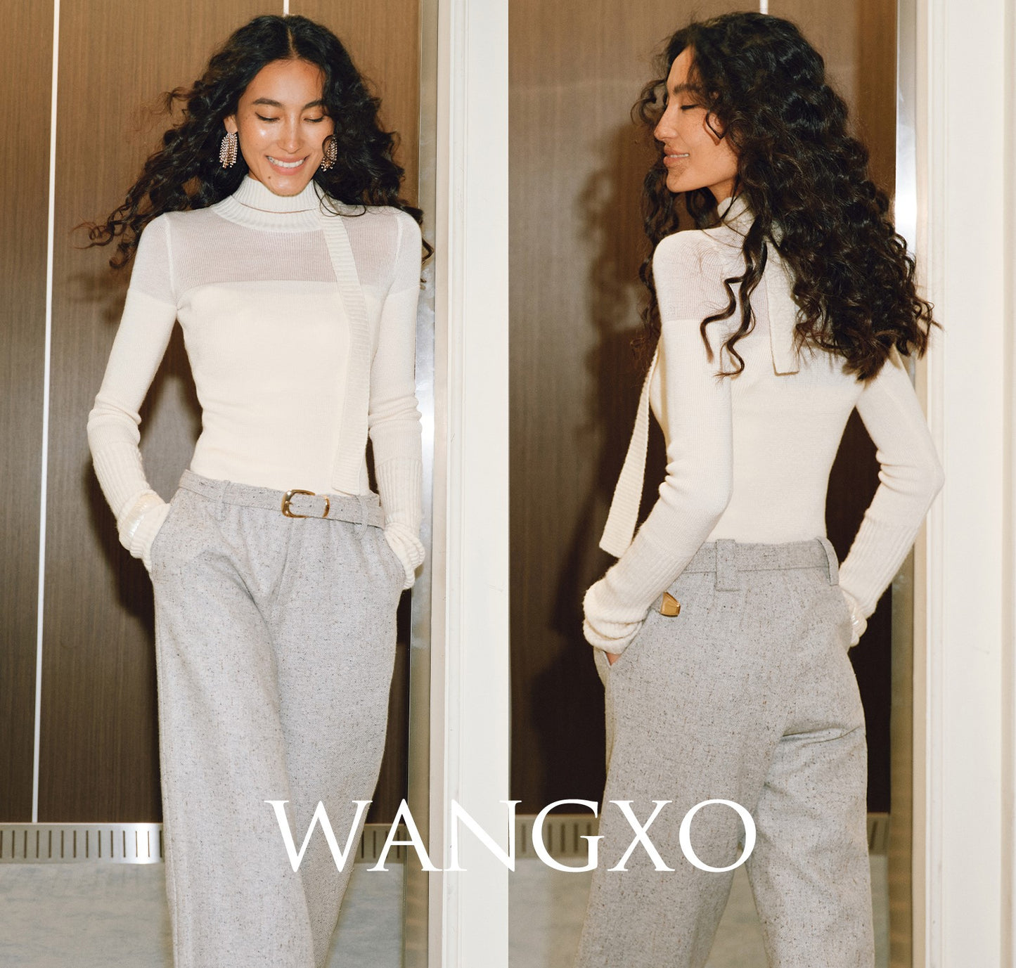 WANGXO | Luxurious Yak Wool Elegant Slim Knitwear Top-TARA.