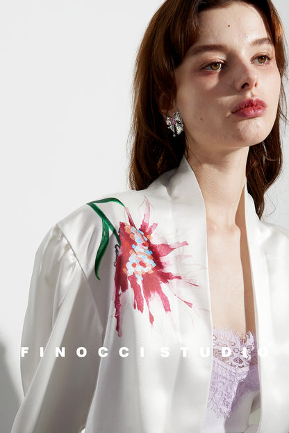 Acetic printed high-end french blouse Nunia