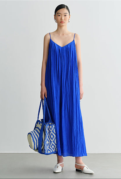 COMME MOI  summer new beach slip blue dress - PHILIP.