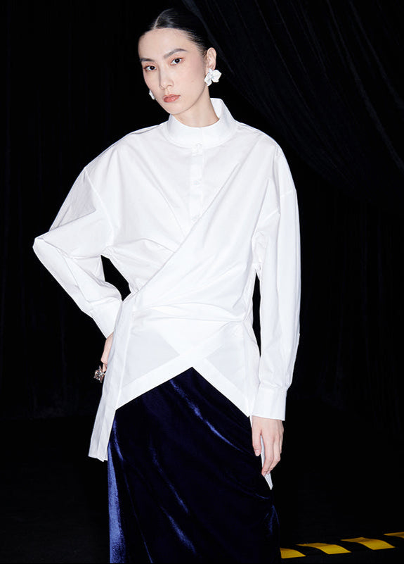 M essential Mackay designer two-wear wrap stand-up collar shirt - Veron.