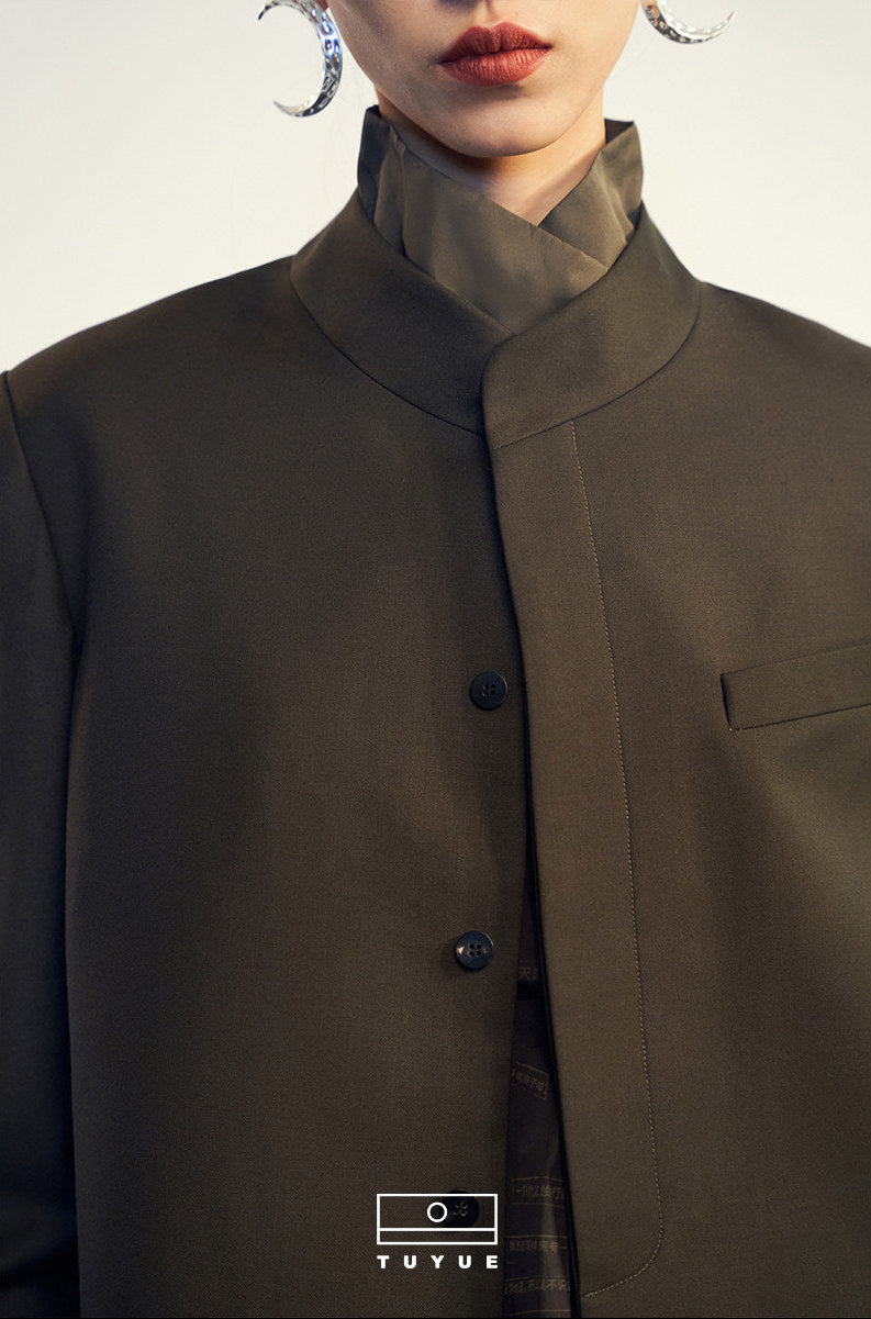 TUYUE elegant stand-up collar short casual jacket- KIM.