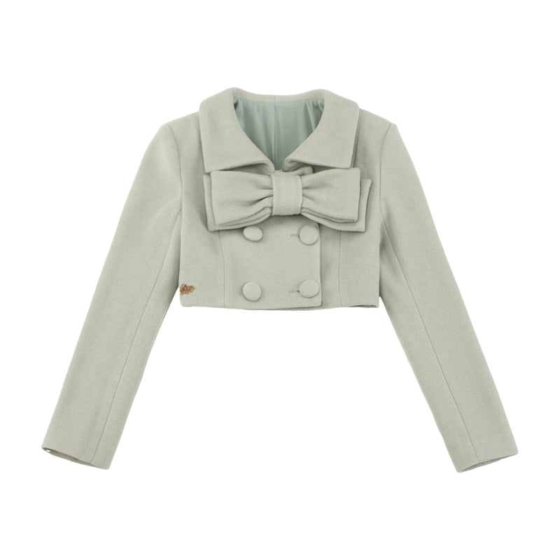 Le Palais Vintage Elegant cropped jacket with large lapel + high-waisted corporate hip suit skirt-Merritt.