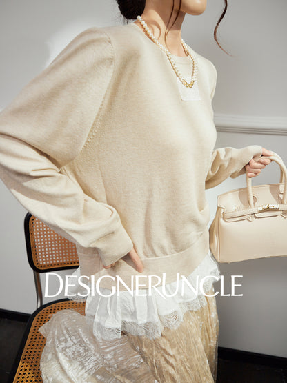 DGU "Mu Qian" knitted sweater women's new autumn crew neck top - Felicia.