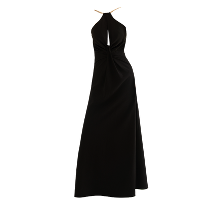 GOUDIN women's black long style light luxury high-end banquet dress-SOM.