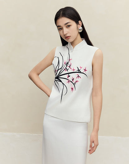 HECO sleeveless purple black white vest top women - waters.