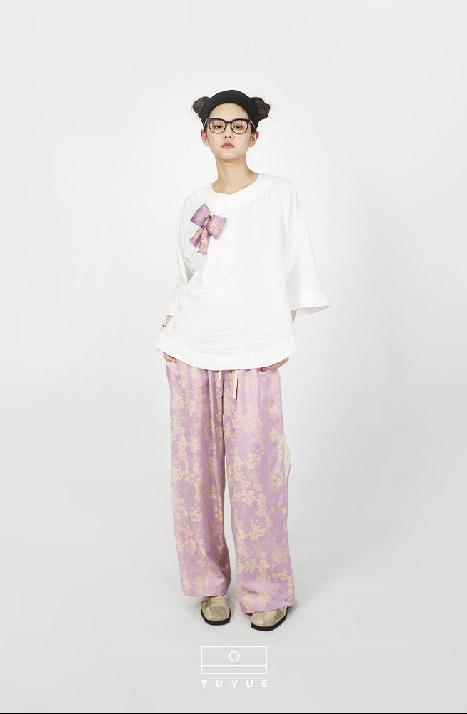 TUYUE White Simple Three-quarter Sleeve Top - BAMBI.