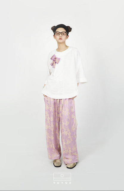 TUYUE White Simple Three-quarter Sleeve Top - BAMBI.