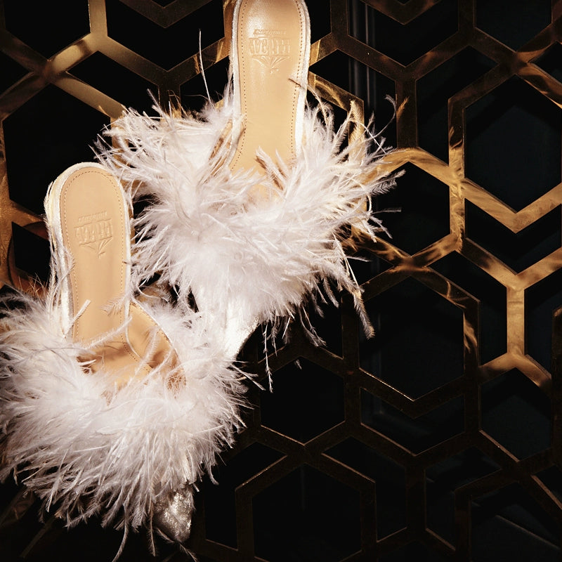 B-FEI faux fur women's kitten heel-OLED.