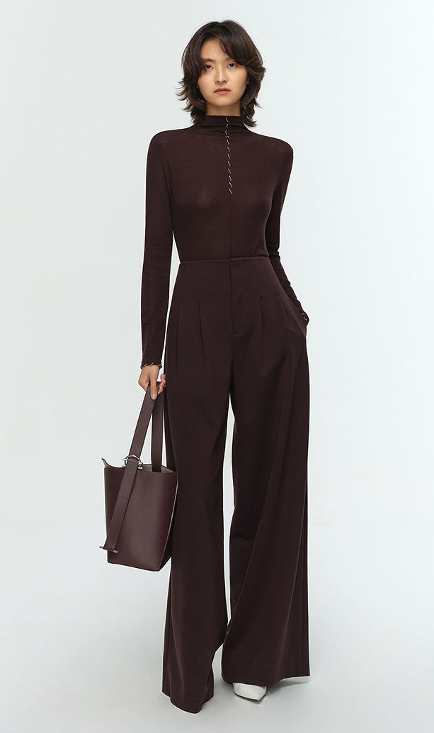 COMME MOI Lu Yan designer's new studded bead long-sleeved wool knitted sweater- REX.