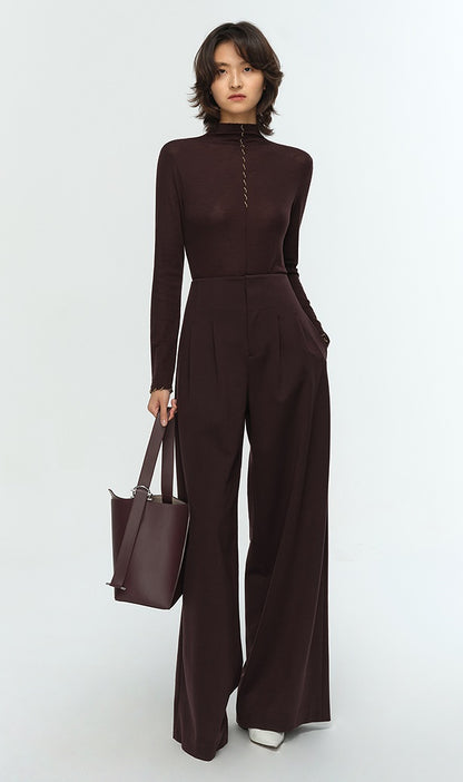 COMME MOI Lu Yan designer's new studded bead long-sleeved wool knitted sweater- REX.