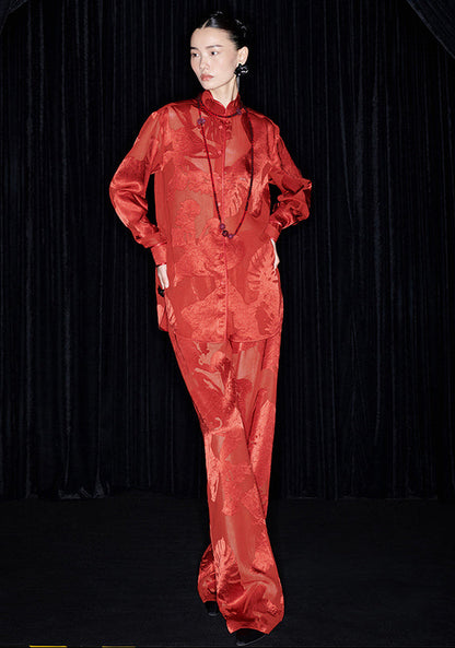 M essential Mackay designer Flower Pot Neck Straight pant top suit - bear.