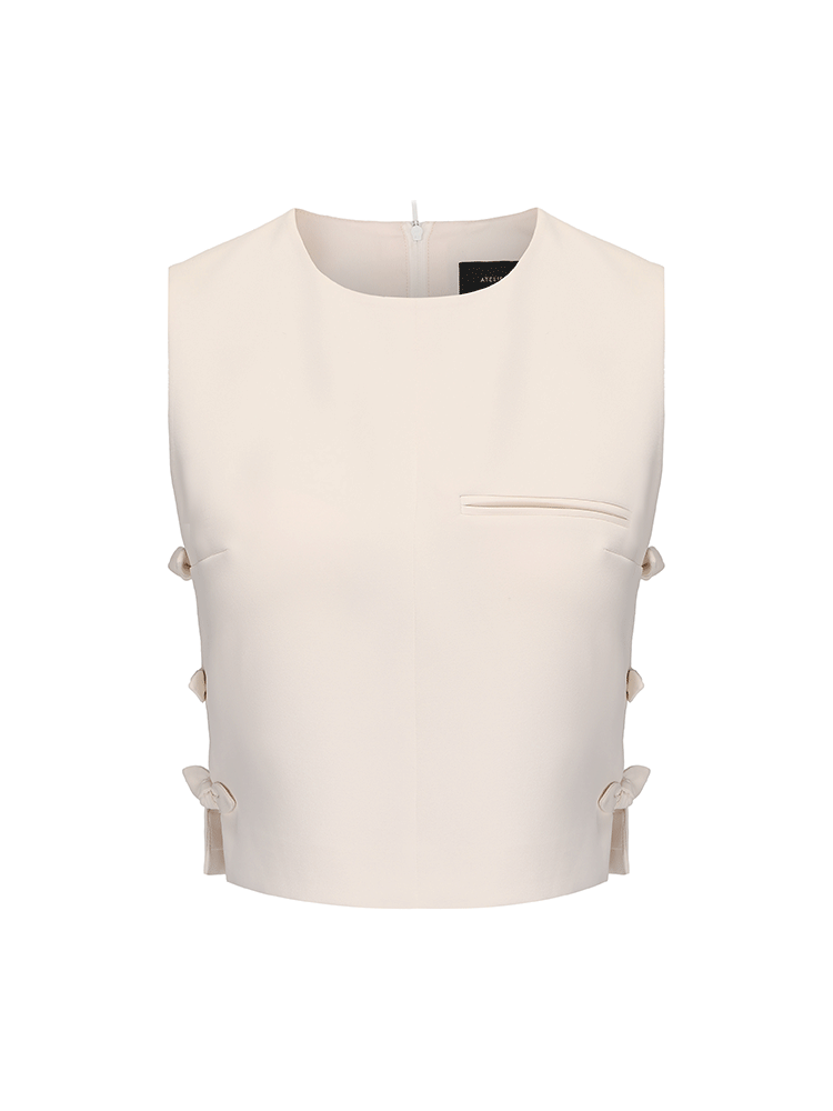 ATELIER MISS LU Rabbit Ears Ribbon Side Cut-out Sleeveless Top - KNOW.