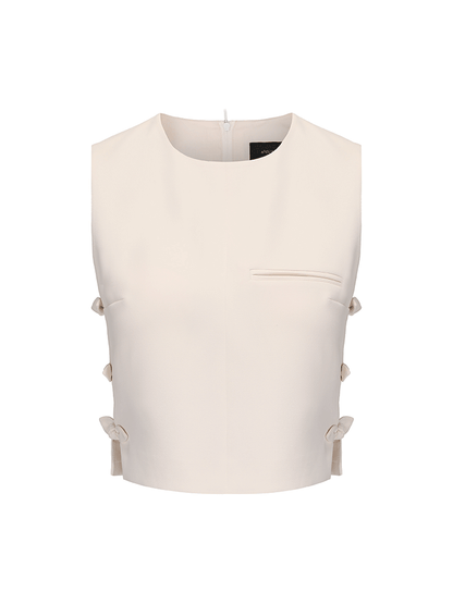 ATELIER MISS LU Rabbit Ears Ribbon Side Cut-out Sleeveless Top - KNOW.