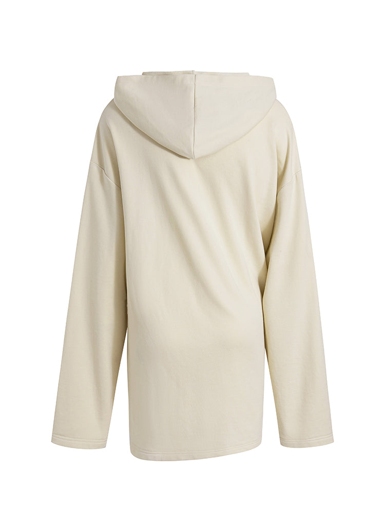 Autumn Winter luxury hoodie pinched pleated waist sweatshirt - kIC