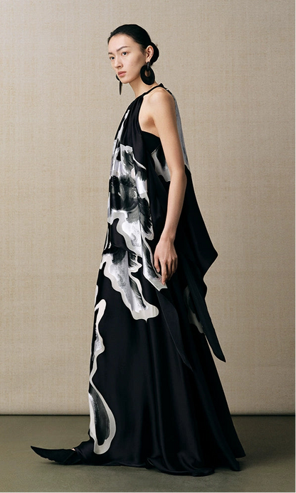 ZHUCHONGYUN flower hem halterneck sleeveless top-GOHAN.