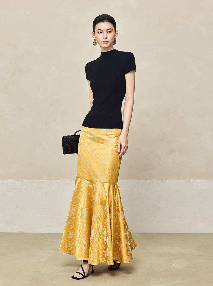 HECO Pit Strip Half-high Neck Short Sleeve T-Shirt - FLY.