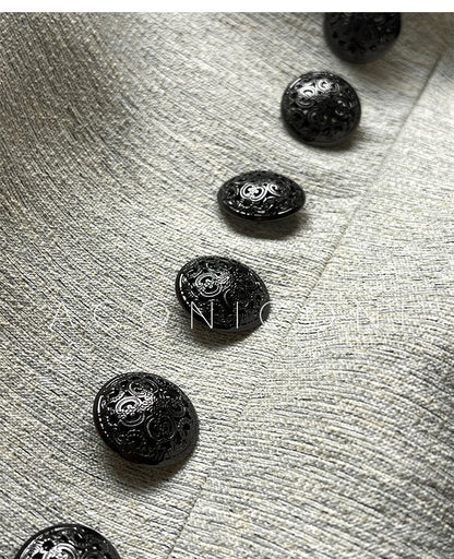 Aconiconi High End Long Sleeve Double Breasted Tuxedo French Retro Jacket Blazer- History