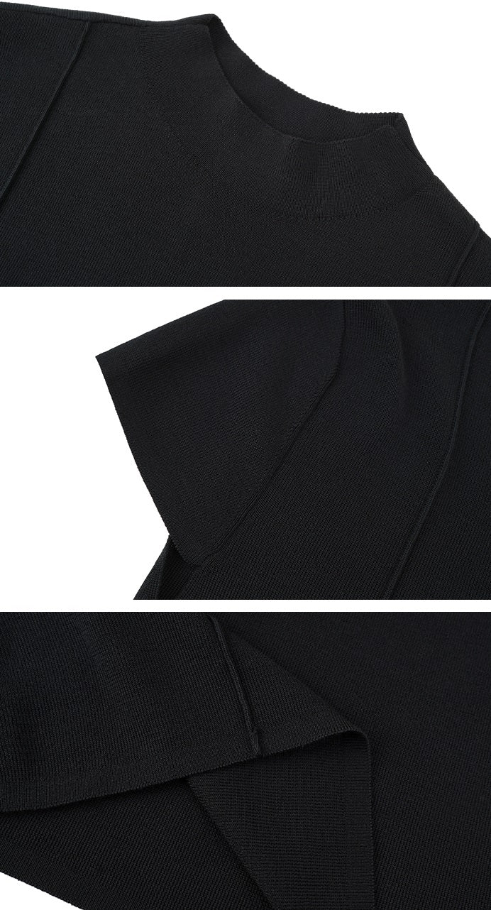 HECO Pit Strip Half-high Neck Short Sleeve T-Shirt - FLY.