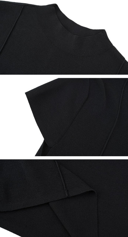 HECO Pit Strip Half-high Neck Short Sleeve T-Shirt - FLY.