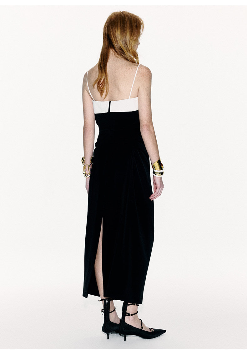 ATELIER MISS LU Spring And Summer Flow Cut Receiving Waist Slip Dress - VINTAGE.