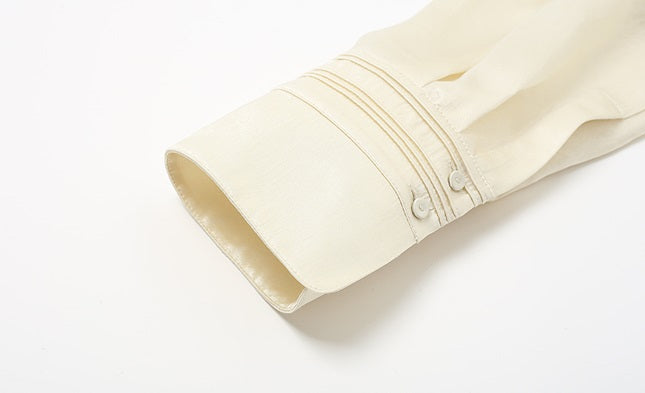 ZHUCHONGYUN Mock collar long-sleeve glossy satin top-ARCTIC.