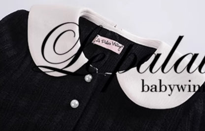 Le Palais Vintage Elegant Black and White Round Neck Cardigan High Waist Pencil Office Skirt-Ivy