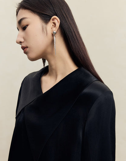 HECO 100% Acetate Long Sleeve red black white Shirt Top Women - glass.