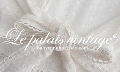 Le Palais Vintage embroidery cotton wrap short top + high-waisted bud skirt-TEE