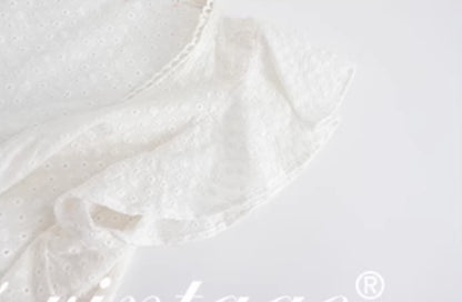 Le Palais Vintage  embroidery cotton wrap short top + high-waisted bud skirt-TEE.