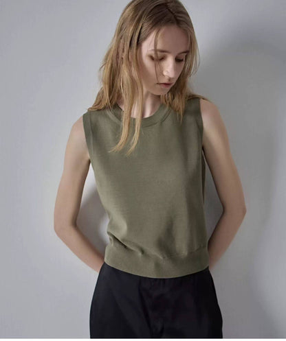 Nothing Written Vest Women's Slim Knitted Sleeveless Suspenders-LUCY.
